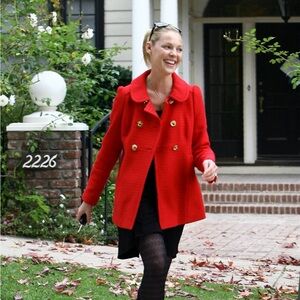 Juicy Couture Red Double-Breasted  Coat